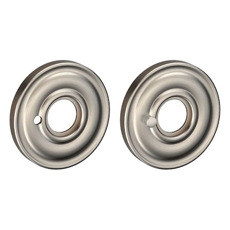 Baldwin Privacy Pair Rosettes Lifetime Satin Nickel 5148.056